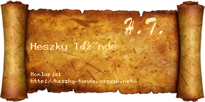 Heszky Tünde névjegykártya